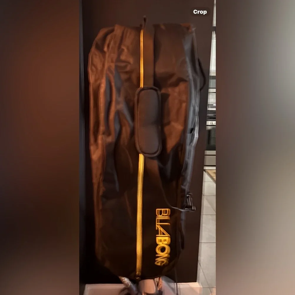 Billabong Black and Gold Duffel Bag Surf board bag